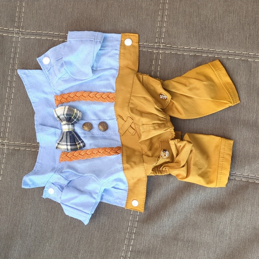 (S) Tammy Gentleman Jumper with Bow - Color: Blue, Size: Small